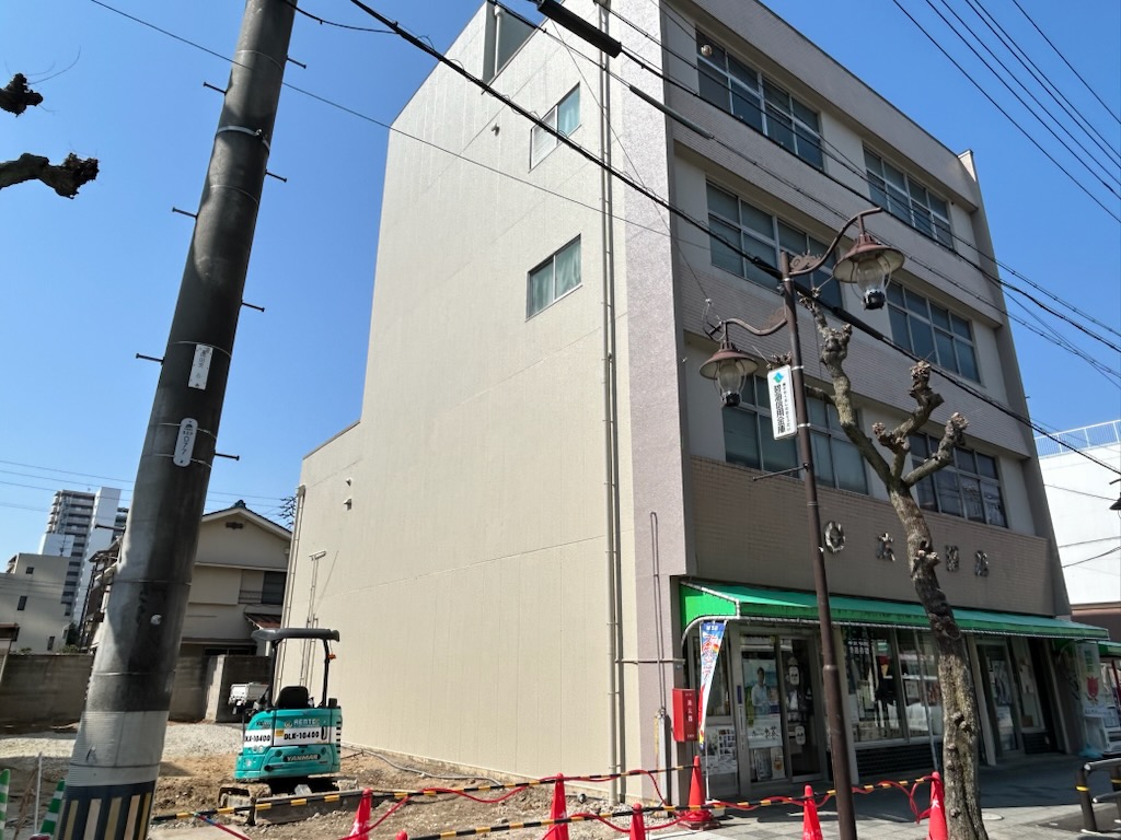 安城市　ビル　一面外壁塗装工事
