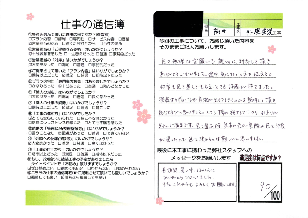 安城市　T様邸　外壁塗装工事
